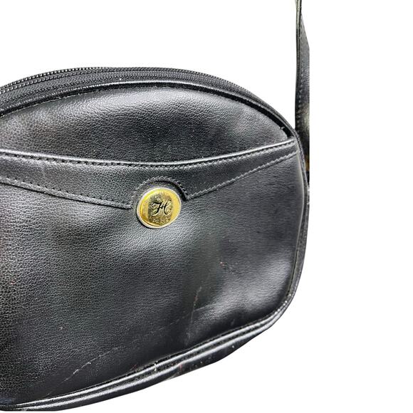 Hexagona Paris Handbag  Purse Black Oval Shape Old Money Classic - Picture 2 of 9